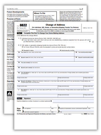 IRS Form 8822: Change of Address | 8822 Tax Form Printable in PDF ...